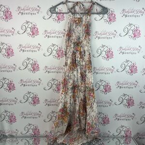 Moda India dress halter long flowers tie up neck Floral Maxi Dress